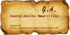 Georgijevits Amarillisz névjegykártya